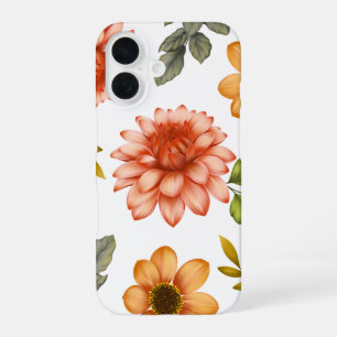 Fiery Dahlia Bloom iPhone 16 Case