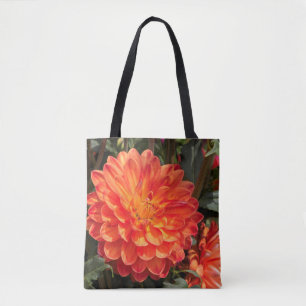 Fiery Dahlia Tote Bag