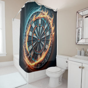 Fiery Dartboard with Bullseye Explosion