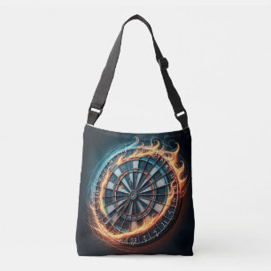 Fiery Dartboard with Bullseye Explosion  Crossbody Bag