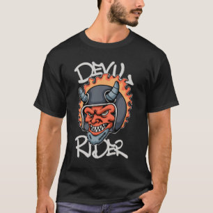 Fiery Devil with Helmet streetwear T-Shirt