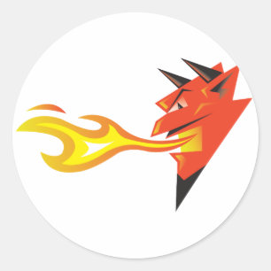 Fiery Devil's Head decal Classic Round Sticker