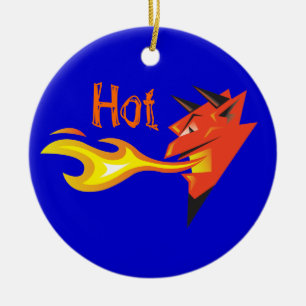 Fiery Devil's Head Door Hanger Ceramic Ornament