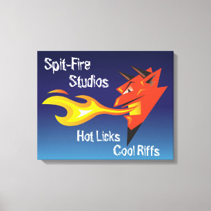 Fiery Devil's Head_Hot Licks Cool Riffs Canvas Print