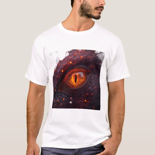 Fiery Dragon Eye Macro Graphic T-Shirt (Front)