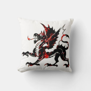 Fiery Dragon Throw Pillow