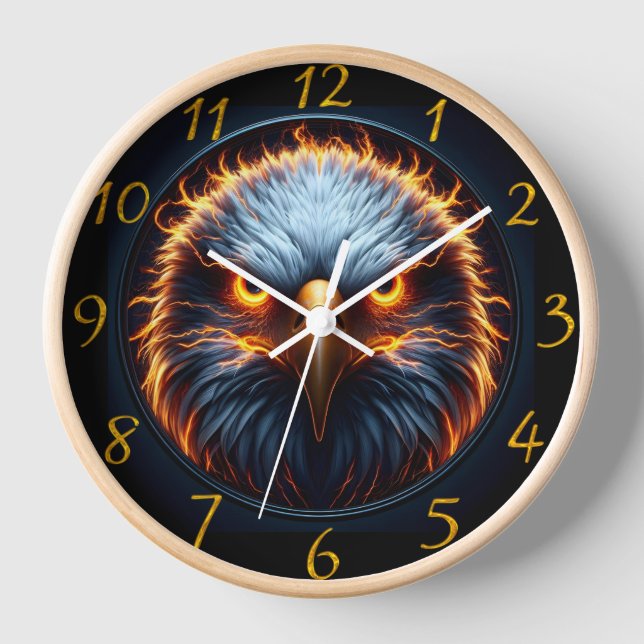 Fiery Eagles Gaze Clock (Front)