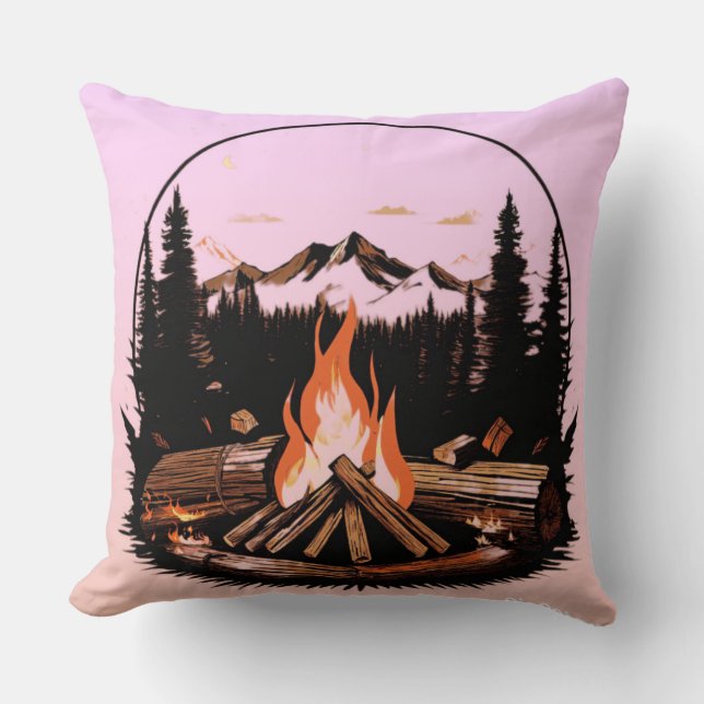 Fiery Elegance Throw Pillow (Front)