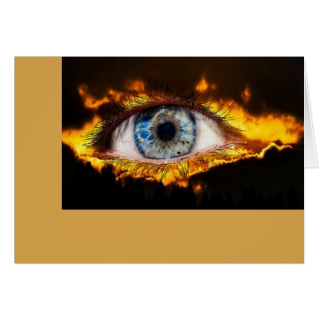 Fiery Eye  Greeting Card (Front Horizontal)