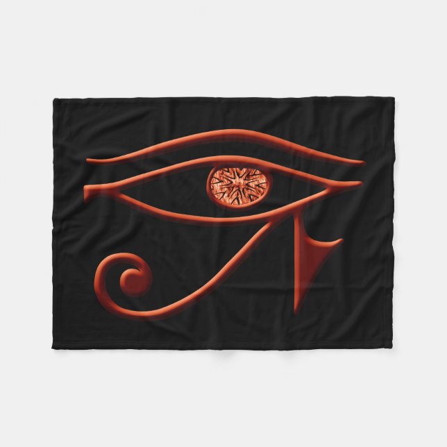 Fiery Eye Of Horus Fleece Blanket (Front (Horizontal))