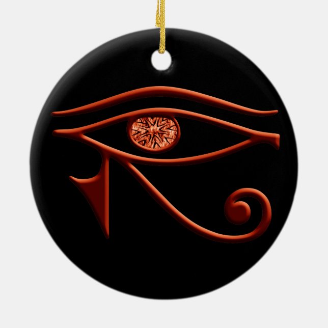Fiery Eye Of Horus Round Ornament (Back)