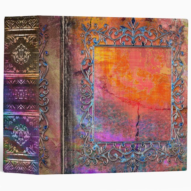 Fiery Faux Iridescent Ancient Fairytale Tome Binder (Front/Spine)
