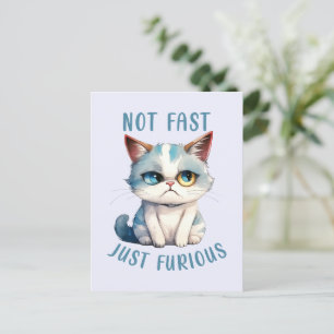 Fiery Feline Spirit – Sassy Angry Cat Design Postcard