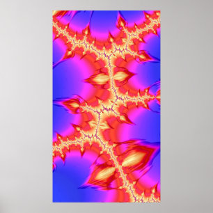 Fiery Fissure Hot Colorful Fractal Abstract Art Poster