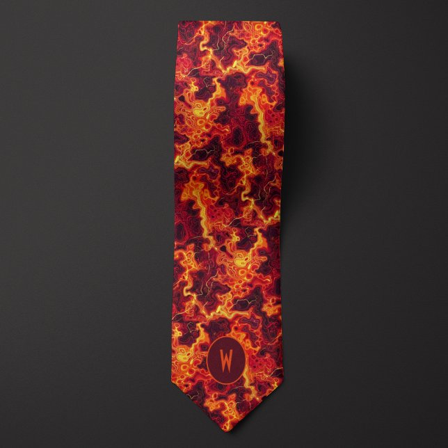Fiery Fluorescent Lava Abstract Tie (Creator Uploaded)