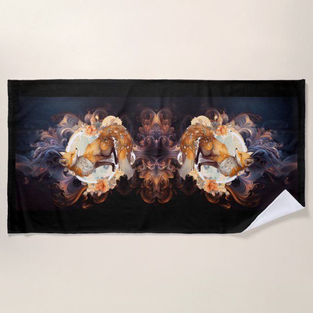 Fiery Fox Beach Towel (Front)