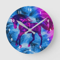 Fiery Galloping Black Horse Animal Art