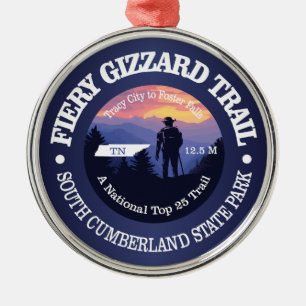 Fiery Gizzard Trail (rd2) Metal Ornament