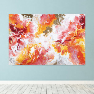 Fiery Gold Swirl Abstract Wall Art