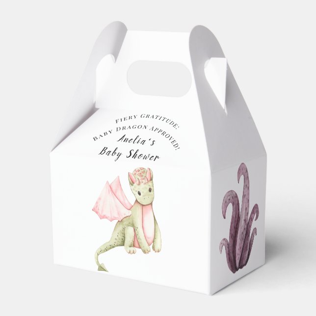 Fiery Gratitude: Baby Dragon Approved! Favor Box (Front Side)