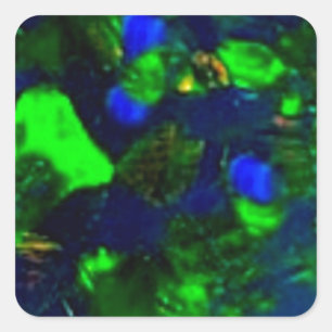 Fiery Green-Black Opal Gifts By Sharles Square Sticker