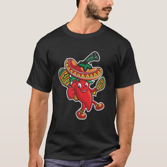 Fiery Hot Dancing Chili Pepper Pullover Hoodie (Front)