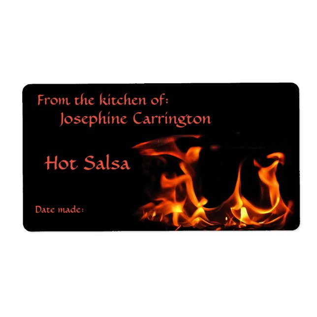 Fiery Hot Salsa Canning Labels (Front)