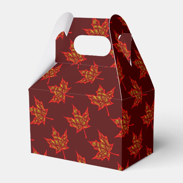 Fiery Leaf Favor Box (Front Side)