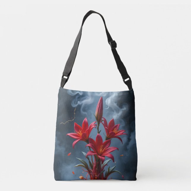 Fiery Lily Fantasy Crossbody Bag (Back)