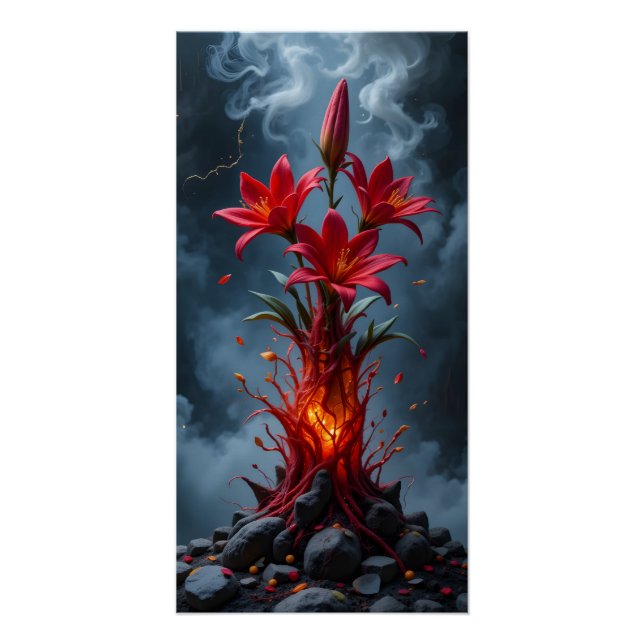 Fiery Lily Fantasy Poster (Front)