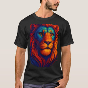 fiery lion head realistic t cshrt men powrful bold T-Shirt