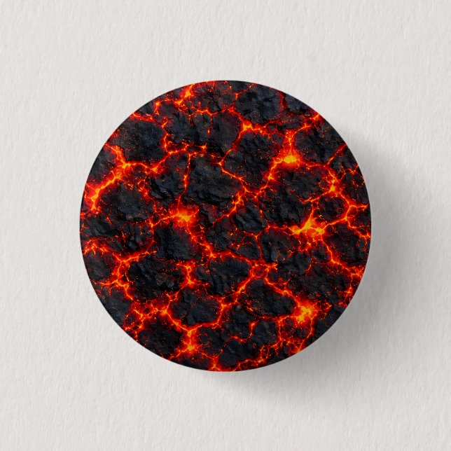 Fiery Magma Pattern 1 Inch Round Button (Front)