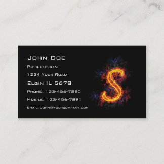 Fiery Monogram S Business Card