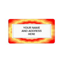Fiery muticolored "bulls-eye" background personalized address label
