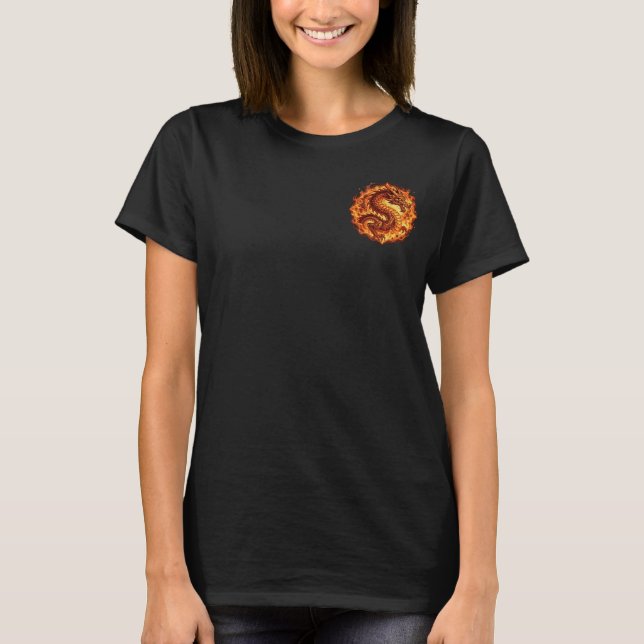 Fiery Orange Dragon Fire Flames Gift for men T-Shirt (Front)