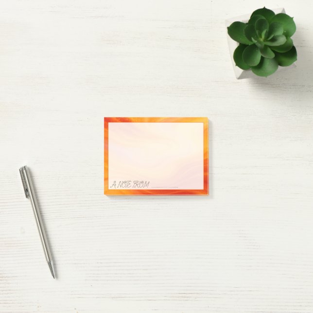 Fiery Orange Gold Marble Post-it Notes (Office)