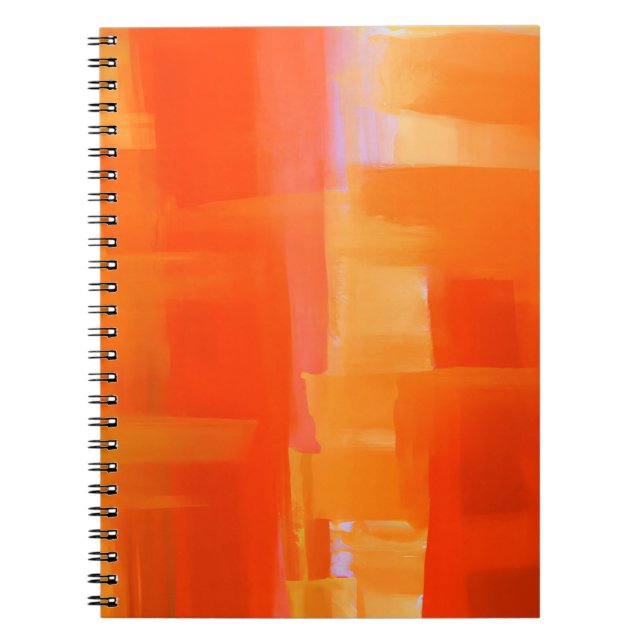 Fiery Orange Red Abstract Energy Notebook (Front)