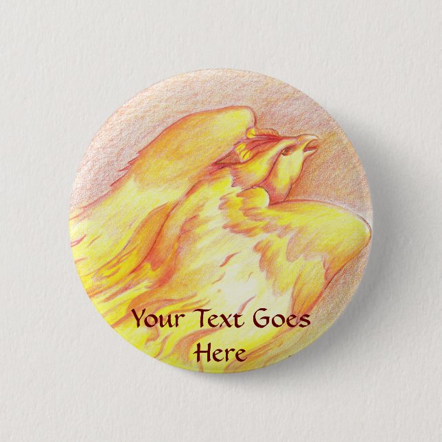 Fiery Phoenix Button (Front)