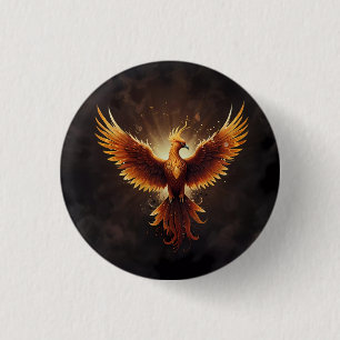 Fiery Phoenix Cushion 1 Inch Round Button