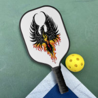 Fiery Phoenix Rising Firebird Black Tribal Flames