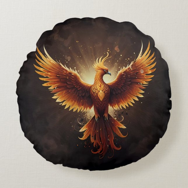 Fiery Phoenix  Round Pillow (Front)