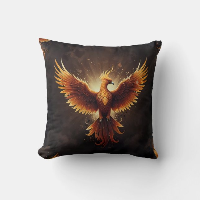 Fiery Phoenix  Throw Pillow (Front)