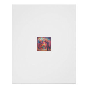 Fiery Portrait Botanical Crown Flames Poster