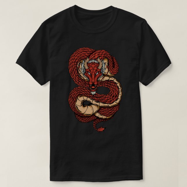 Fiery Red Dragon T-Shirt (Design Front)