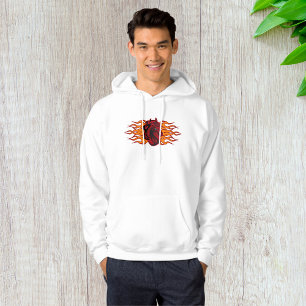 Fiery Red Horse Head with Flames Hoodie