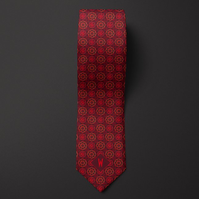 Fiery Red Mandala Monogram Tie (Creator Uploaded)