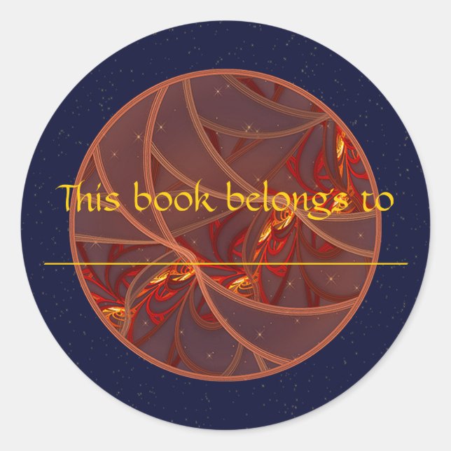 Fiery Red Moon Classic Round Sticker (Front)