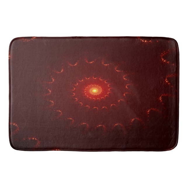 Fiery Red Sparkle Swirl Gradient Bath Mat (Front)