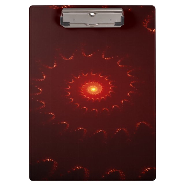 Fiery Red Sparkle Swirl Gradient Clipboard (Front)