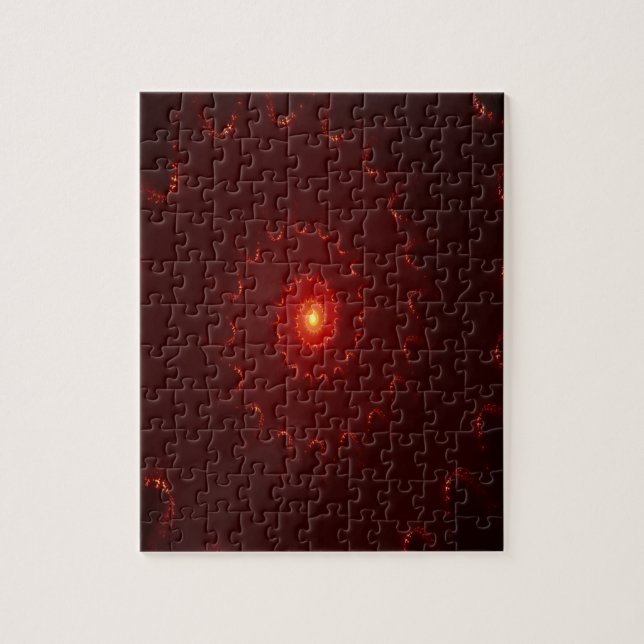 Fiery Red Sparkle Swirl Gradient Jigsaw Puzzle (Vertical)